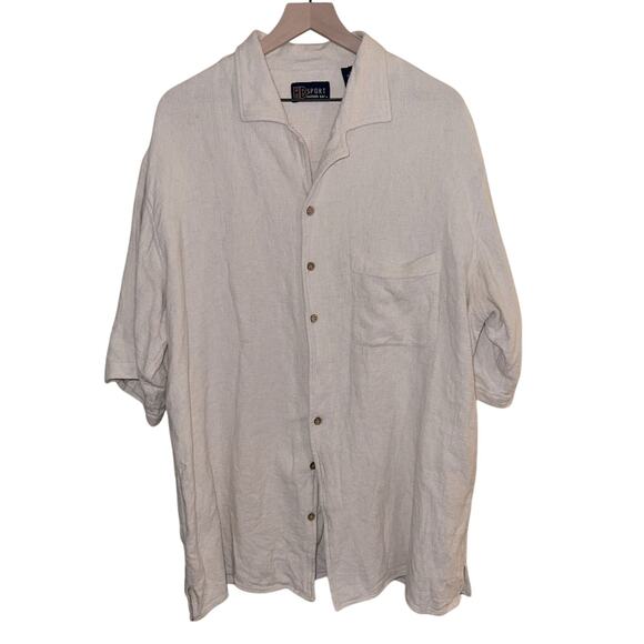 Harbor Bay Other - VINTAGE HARBOR SPORT mens casual linen blend button up XLT